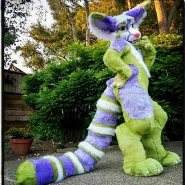 

fox mascot costume animal fursuit husky long fur, Red;yellow