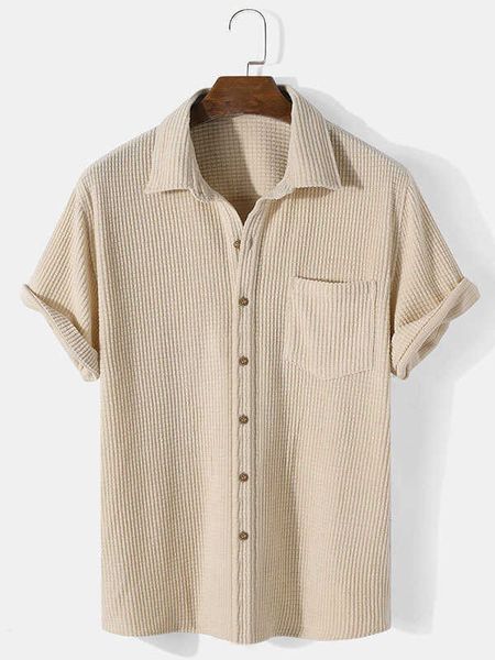 

and european summer american stripes white pocket decoration lapel shortsleeve loose casual shirt men wo, White;black