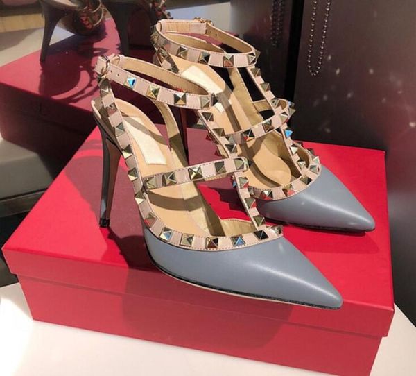

sandals high heels shoes platform pumps wedding shoes party fashion rivets girls pointed toe black white pink color9266769