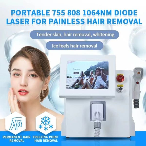 

2023tuv medical ce certified ice platinum 3 wavelength 808nm 755 1064nm comfort painless fast hair removal diode laser, Black