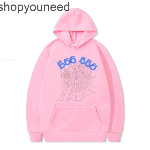 

designer men's hoodies sweatshirts fashion creativity spder angel number hoodie men women spider web pattern hooded sweatshirt loose cl, Black