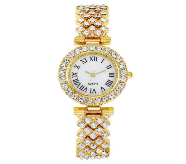 

luxury delicate women039s watch gift inlaid diamond quartz analog roman number watches with elegant bracelet suit for lady girl4881184, Slivery;golden