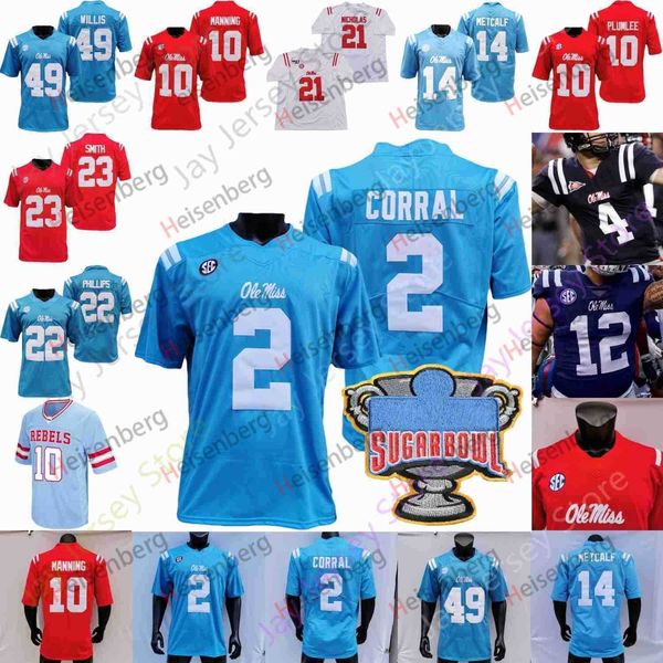 

american college football wear ole miss rebels football jersey ncaa eli manning d.k. metcalf jaxson dart zach evans quinshon judkins ulysses, Black