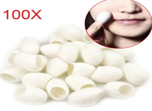 

100pcslot organic natural silk cocoons silkworm balls facial skin care scrub purifying acne anti aging whitening9600632