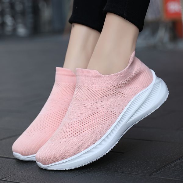 

2022 new women flat slip on shoes woman lightweight women sneakers summer autumn casual chaussures femme basket flats shoes, Black