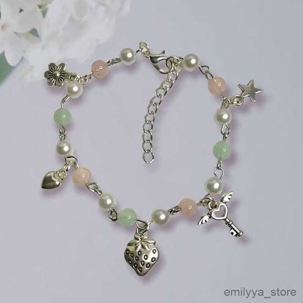 

charm bracelets faircore strawberry charm bracelet fairy bracelet, Golden;silver