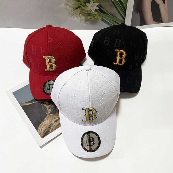 

versatile embroidery b letter sunscreen baseball cap casual sunshade round cap with duck tongue for men's outdoor transportation short, Blue;gray