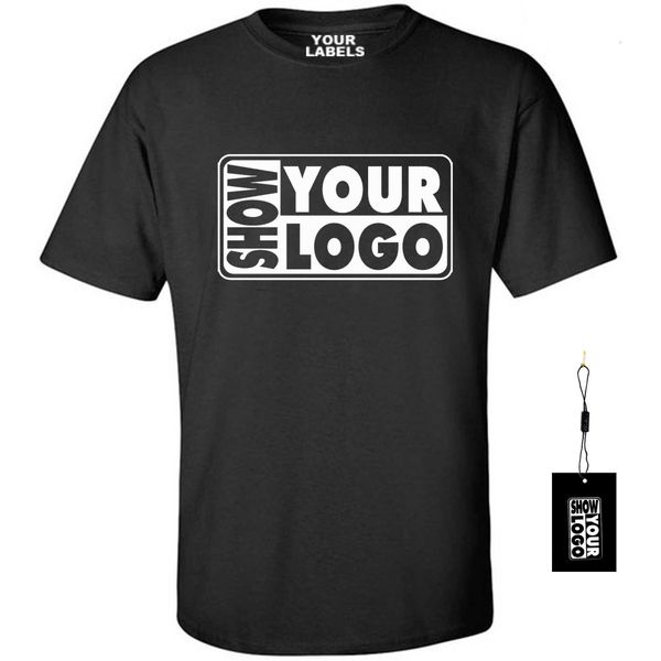 

custom printing soft style cotton custom tshirt for men with inside label and hang tag j, White;black