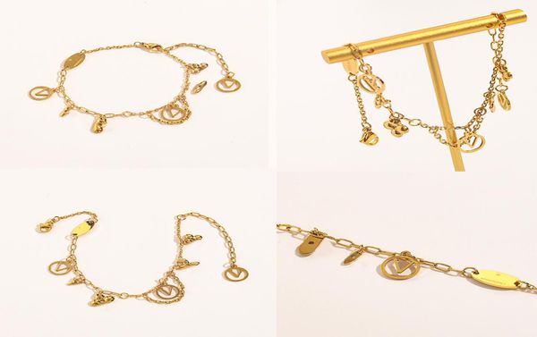 

fashion bracelets popular brand link chain designers jewelry luxury charm bracelet for women holiday birthday party gift goldplat1133932, Black