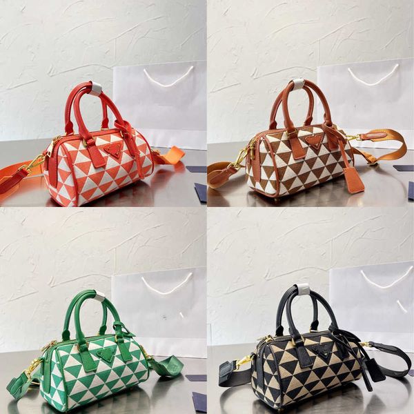 

summer orange color contrast korean boston bag banquet pillow zipper solid soft handle women's bag