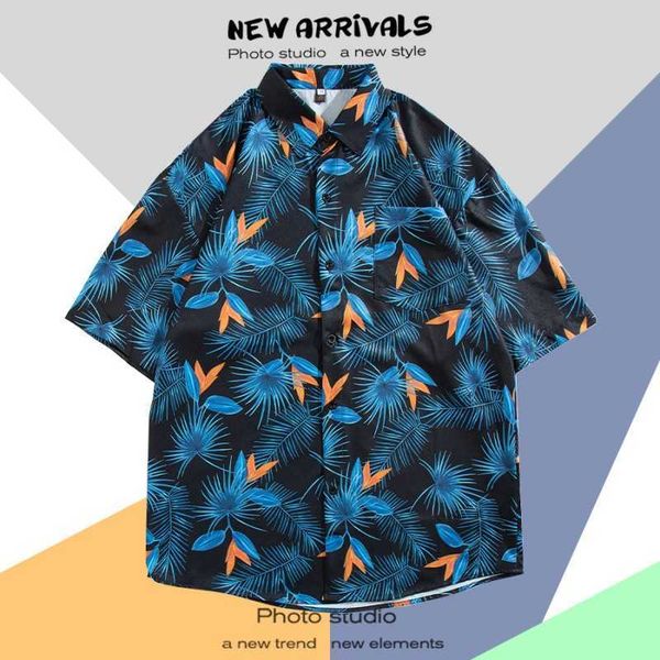 

summer spring resort shirt for men custom printed graphic beach hawaiian short sleeve mens hawaiian shirt zzpa, White;black