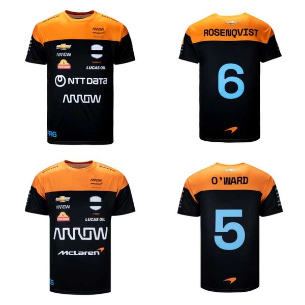 

2023 summer men's short sleeve t shirt t-shirts f1 racing team indy car felix rosenqvist jersey pato o'ward uniform alexander ross, White;black