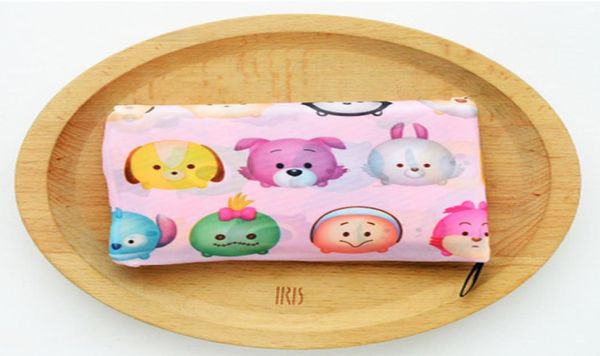 

300pcs shopping bags foldable waterproof eco reusable polyester cartoon storage bags7684463