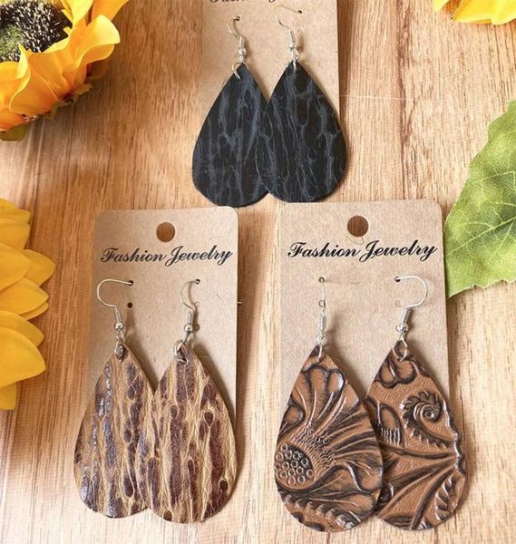 

dangle chandelier genuine cowhide leather teardrop earrings for women fashion lightweight vagrant jewelry travel4332868, Silver