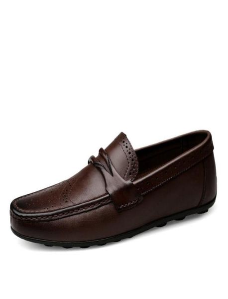 

mens cow leather shoes cowskin loafer big size official shoes gentle mens travel walk shoe casual comfort breath shoes for men zy38813827, Black