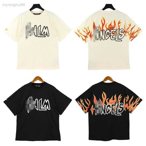 

22ss designer palm angels t shirt of luxury brand pa clothing spray letter short sleeve spring summer tide men and women tee ih9n, White;black