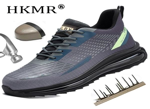 

boots mens safety shoes air cushion work safety boots steel toe working sneakers breathable nonslip antistab work boots men 44 2215536170, Black