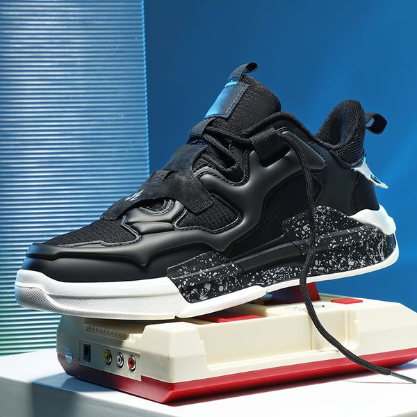 

new four season couples walking shoes outdoor fashion casual shoes lightweight sneakers comfortable plus size mens shoes, Black