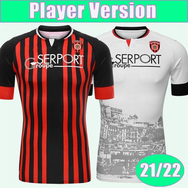 

21 22 algerian league usm alger player version soccer jerseys home red and black away white football shirt short sleeve aldult uniforms, Black;yellow