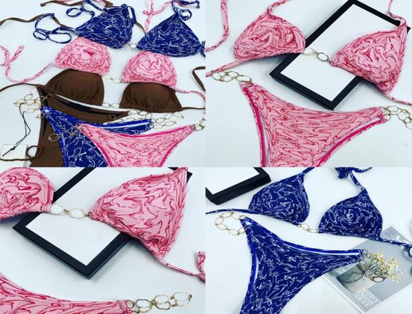 

women bathing suit letters metal chain bikini set summer beach swimming wear swimsuits beachwears3823396
