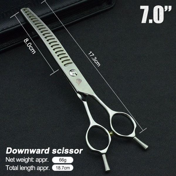 

shears 7" down curved thinning shears pet dogs gromming scissors sharp edge downward thinning scissors barber cutting tool