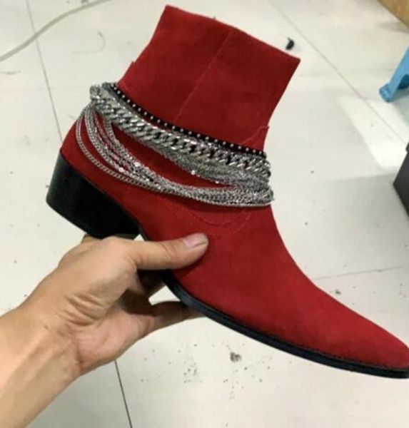 

red color mens wyatt boots shoes high cow suede leather gentlemen moto boot winter western shoes3809229, Black