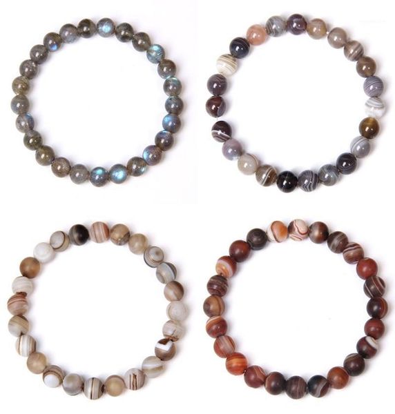 

natural stone bracelets bracelet women men stone mala beads charms meditation ethnic labradorite agates jewelry gem gift11527126, Black