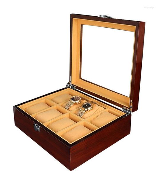 

watch boxes 8 slots grids wooden luxury storage case jewelry display box holder rings bracelet necklace earring container organize1010730, Black;blue