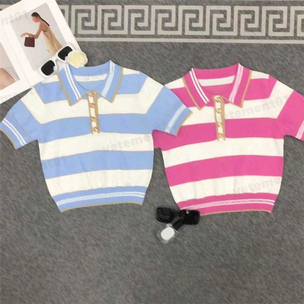 

fashion polo shirts knit tees women knitwear tank hollow out logo decoration sleeveless vest lapels ladies summer designer womens clothes, White