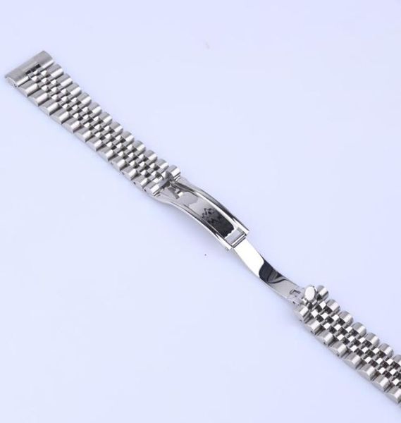 

20mm 316l jubilee silver steel solid straight end screw links wrist watch band bracelet for gmt sub datejust4395185, Black;brown