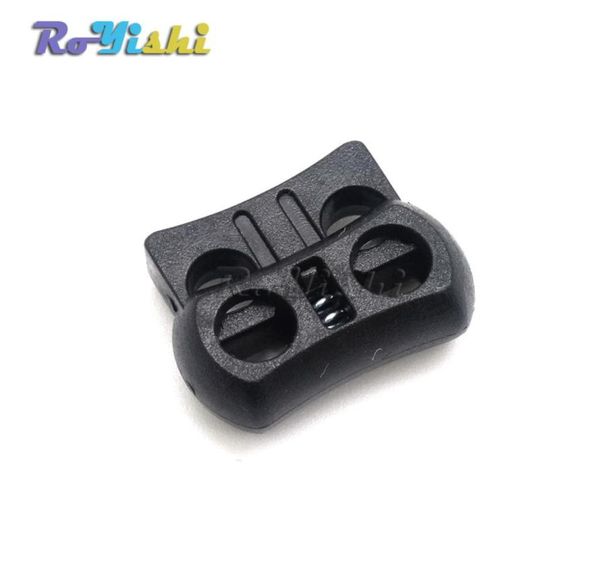 

100pcslot 2 holes cord lock toggle ser plastic toggle clip black 15mm20mm75mm6967653