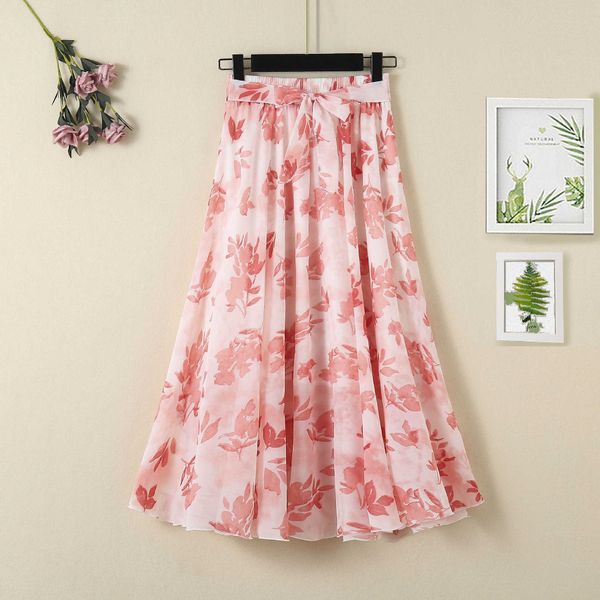 

skirt a line women summer new print cartoon pattern elastic women skirt big swing party holiday high waist skirtsg, Black