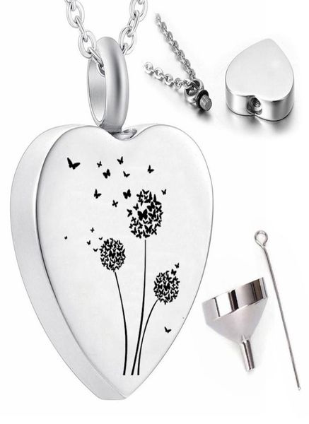 

dandelion pendant necklace souvenir butterfly cremation jewelry ashes urn memorial to mom and dad2668528, Silver