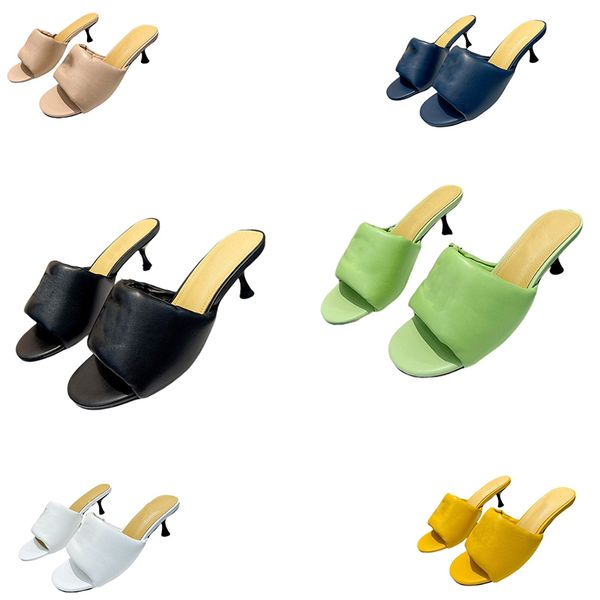 

designer anagram padded slippers women black white green yellow blue pink sheep leather sandals shoes size 35-42