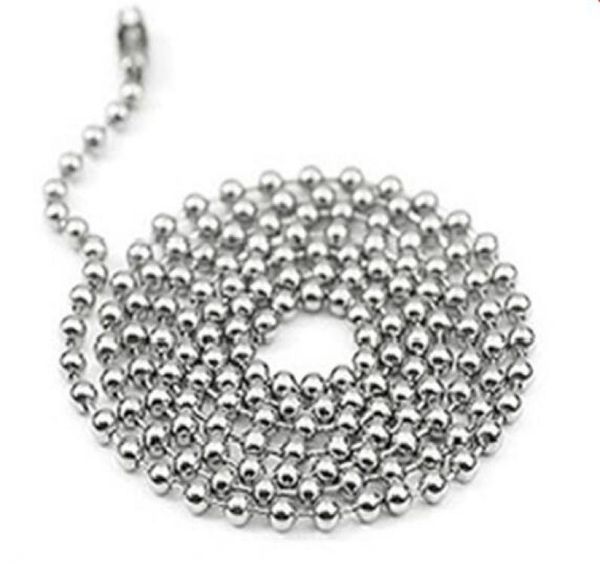 

24mm 50cn 55cm 60cm 70cm stainless steel bead ball chains necklaces basic round bead chains 4 size choice 20quot22quot24quot8211815, Silver