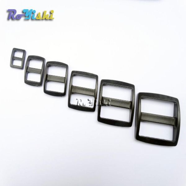 

100pcspack plastic slider tri glide adjust buckles wider style backpack straps black 4739133
