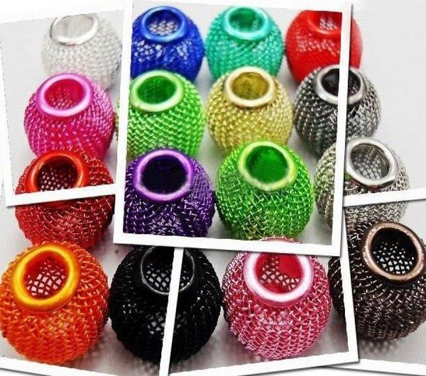 

mix colors 14mm 300pcs inspired hoop earrings mesh beads craft findings7770368, Black