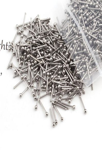 

20 pcslot stainless steel tongue ear rings bars barbell for woman man mini ball ear bones nose nails body piercing jewelry2424172, Slivery;golden