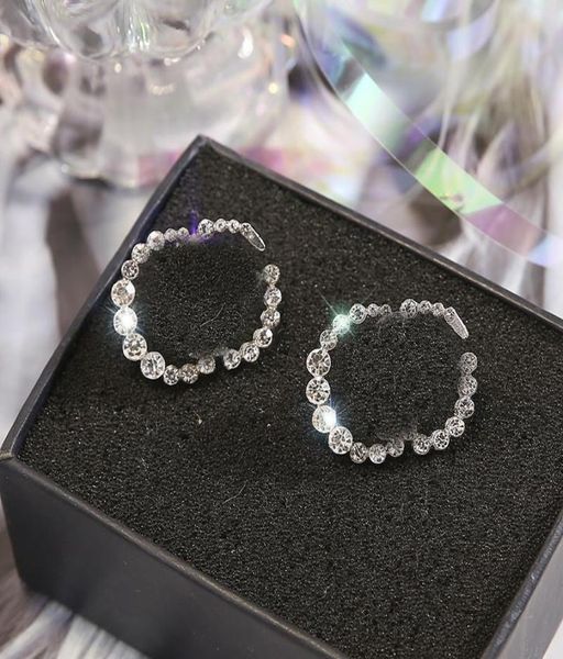 

retro double letters charm earrings color diamond studs flash crystal charm women jewelry gift whole8874016, Golden