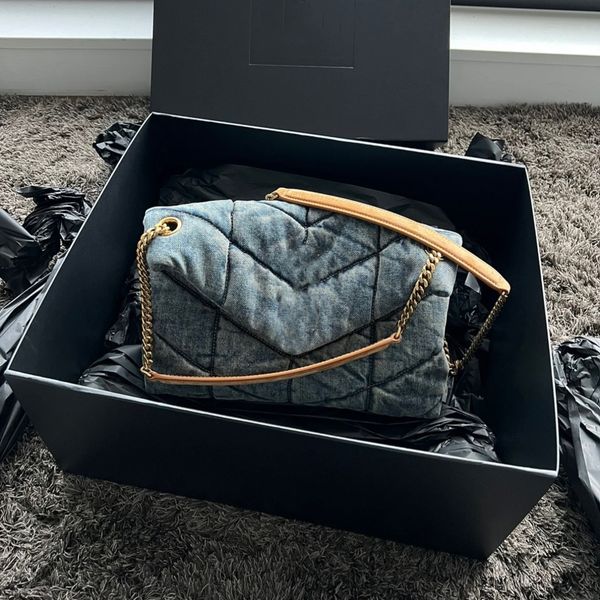 

luxury designers shoulder bag women crossbody totes backpack loulou purse handbags seam ladies metal chain clamshell messenger bags with box