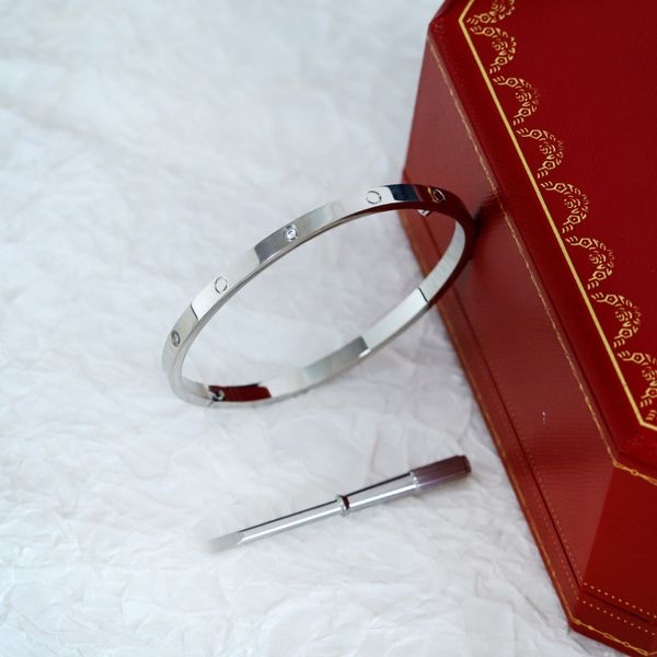 

66sbangle 4mm thin 6th titanium steel designer women men love bracelet bangles sier rose gold screw screwdriver nail bangle bracelet, Black