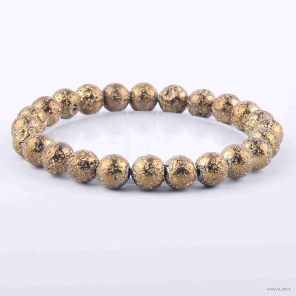 

charm bracelets lava stone bracelets homme yoga balance beads prayer elastic bracelet men natural stone jewelry gifts pulseira, Golden;silver