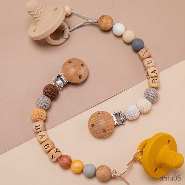 

pacifiers# 1pcs wooden pacifier chain clips personalized dummy clip baby pacifier chain for baby teething soother chew toy dummy clips