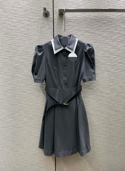 

520 xl 2023 runway dress lapel neck short sleeve dress empire brand same style dress flora print womens clothes weilane82, Black