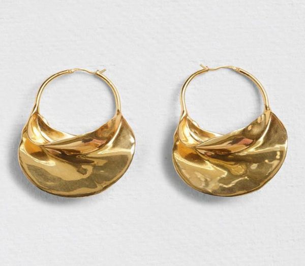 

irregular metal basket large hoop earrings for women big white enamel statement huggie earrings nickel whole bijoux7341137, Golden;silver