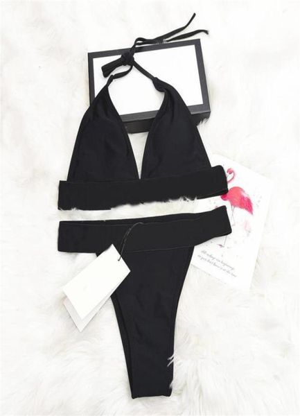 

new swimsuit bikini set women fashion pad swimwear black with gold fast bathing suits pad tags1202255