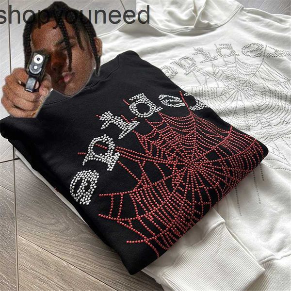 

designer men's hoodies sweatshirts puff print spder hoodie men women young thug spider red web graphic hooded album pulloversy5ae, Black