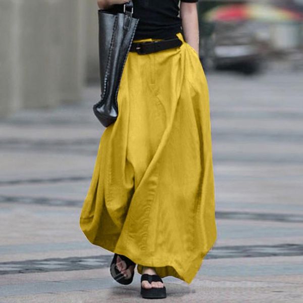 

dresses 2021 cotton linen women haruku skirt big swing skirt aline skirt high waist versatile women dance dress pocket plus size 5xl, Black;gray