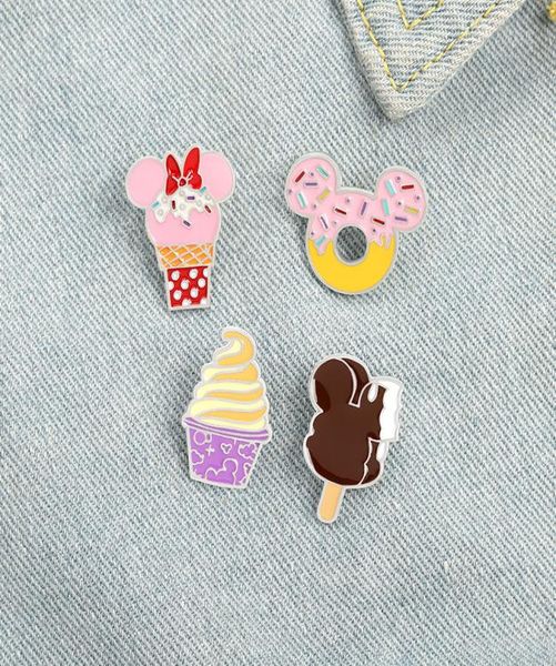 

cute doughnut enamel brooches pin for women girl fashion jewelry accessories metal vintage brooches pins badge whole gift7296209, Gray