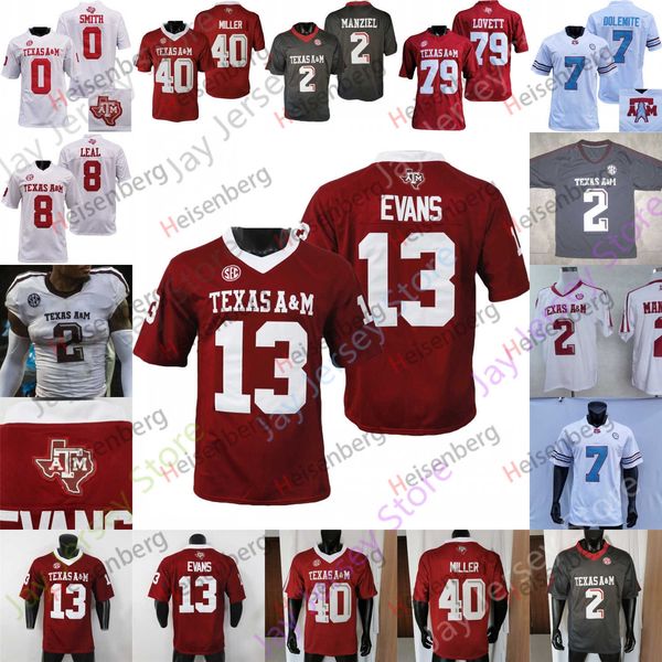 

american college football wear texas a m aggie football jersey ncaa johnny manziel von miller haynes king devon achane ainias smith johnson, Black